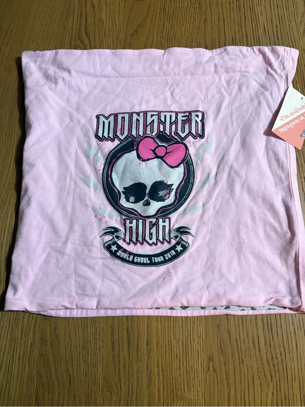monster high Pink Skull Graphic Tube Top with Bow